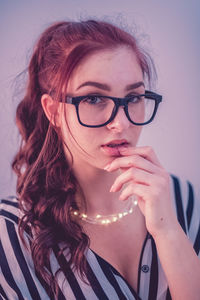 Close-up portrait of young woman