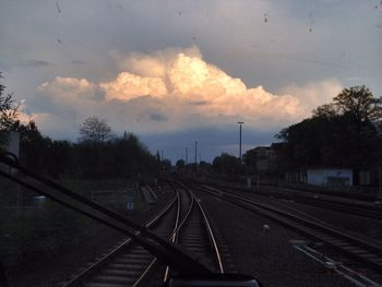 Railroad track at sunset