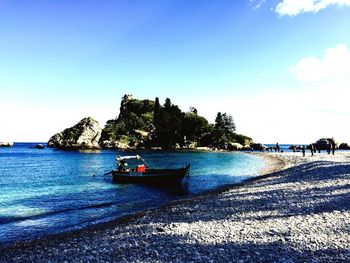 Boats in calm sea