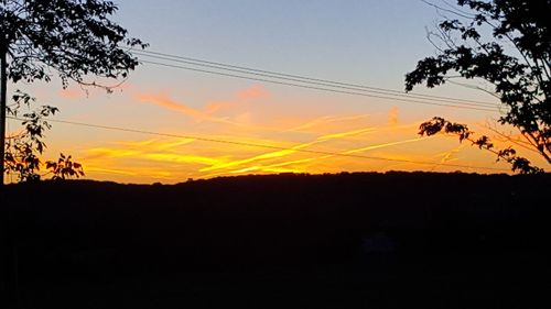 Silhouette trees against sky during sunset