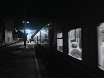 View of illuminated tunnel