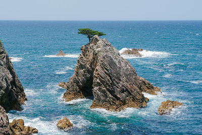 Senganmatsu island near the uradome coast, in tottori, japan.