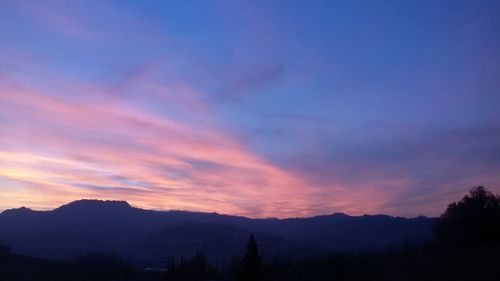 Scenic view of dramatic sky during sunset