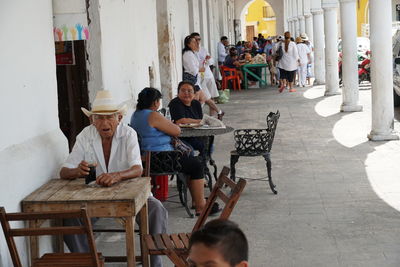 Group of people at restaurant