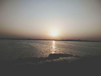 Scenic view of sea during sunset