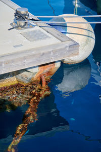 High angle view of boat in sea