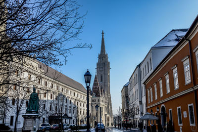 Panoramic view of buildings against sky in city