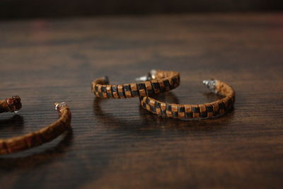 Close-up bracelet on table