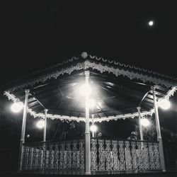 Low angle view of illuminated street light