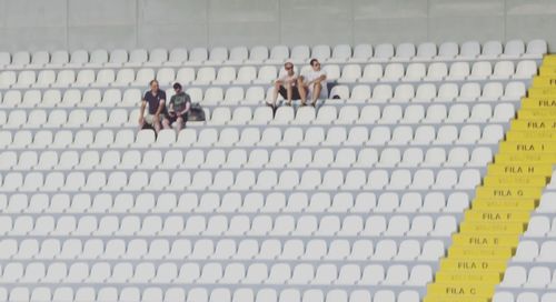 Group of people in dark room