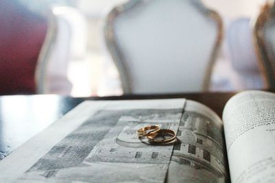 Close-up of wedding rings