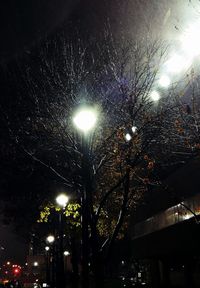 Low angle view of illuminated street light