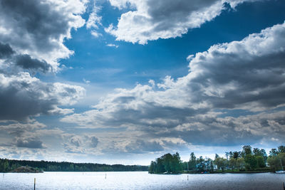 Scenic view of landscape against cloudy sky