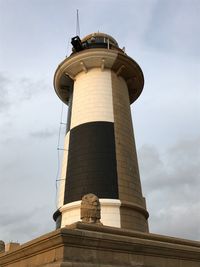 Low angle view of water tower against sky