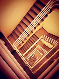 High angle view of spiral staircase