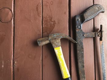 Close-up of old wooden door