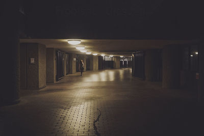 Empty corridor at night