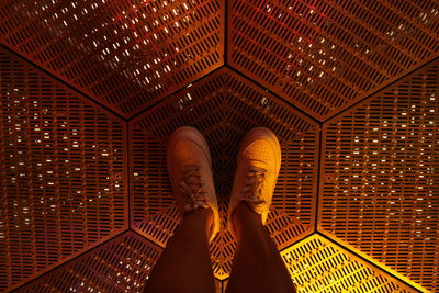 Low angle view of man standing in building