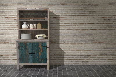 3d rendering of an old wooden cupboard