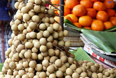 Close-up of fruits for sale at market stall