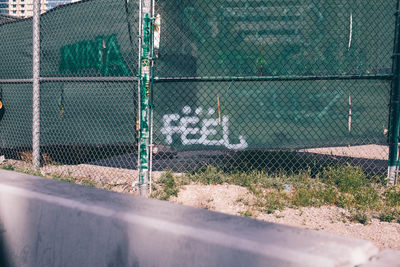 Chainlink fence on field