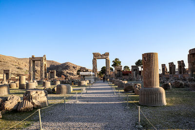 View of temple against clear sky