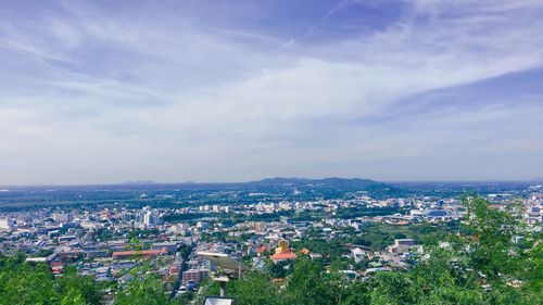 High angle view of townscape against sky