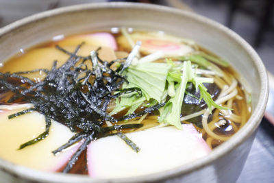 Close-up of soup in bowl