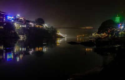 Illuminated city at night