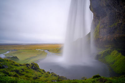 Scenic view of waterfall