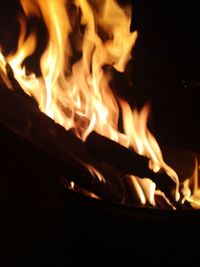 Close-up of bonfire at night