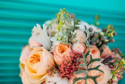 Close-up of pink rose bouquet