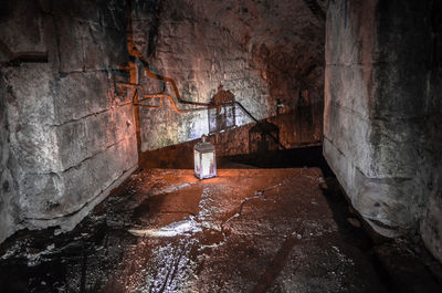 Man standing in abandoned building