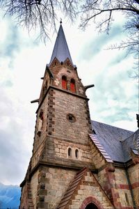 Low angle view of church against sky