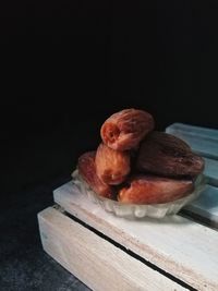 High angle view of bread on table