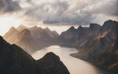 Panoramic view of mountains against sky