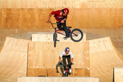 Man riding bicycle