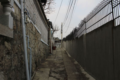 Narrow alley amidst buildings against sky