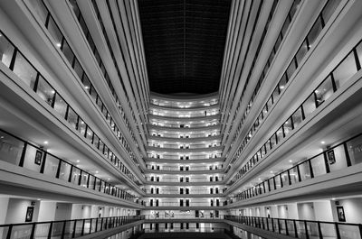 Low angle view of illuminated buildings in city