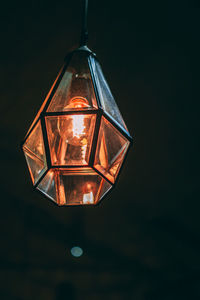 Directly below shot of illuminated pendant light