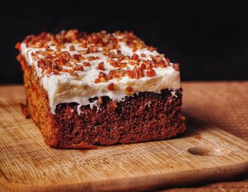 Close-up of sweet food on cutting board