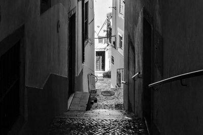 Alley amidst buildings against sky