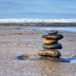 Stack of stones on beach