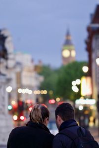 Rear view of couple in london