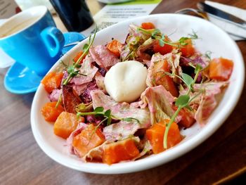 Close-up of food in bowl on table