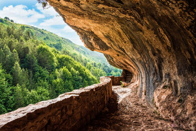 Scenic view in the mountains against sky