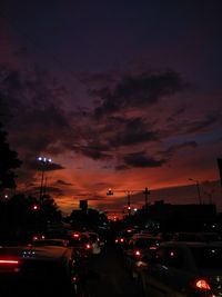 Traffic on road at night