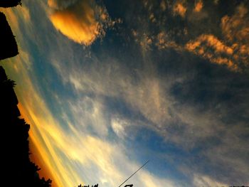 Low angle view of sky at sunset