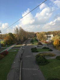 Road in city against sky