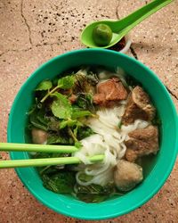 Close-up of soup in bowl